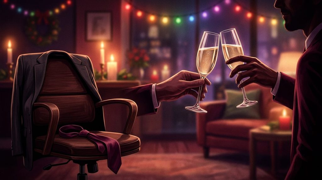 Capa do artigo "Conto Erótico Gay: A Festa de Fim de Ano que Ninguém Esperava (M/M)"