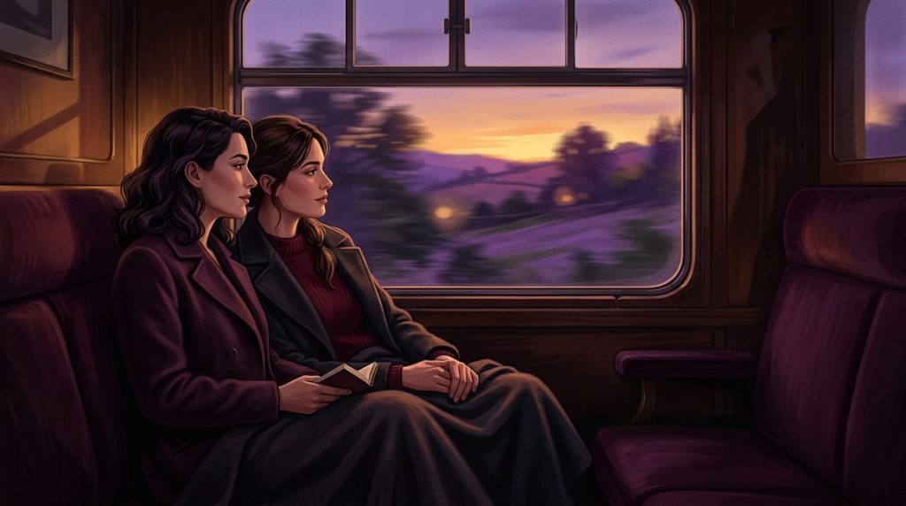 Capa do artigo "Conto Erótico Lésbico: A Viagem de Trem — Duas Mulheres, Um Casaco"