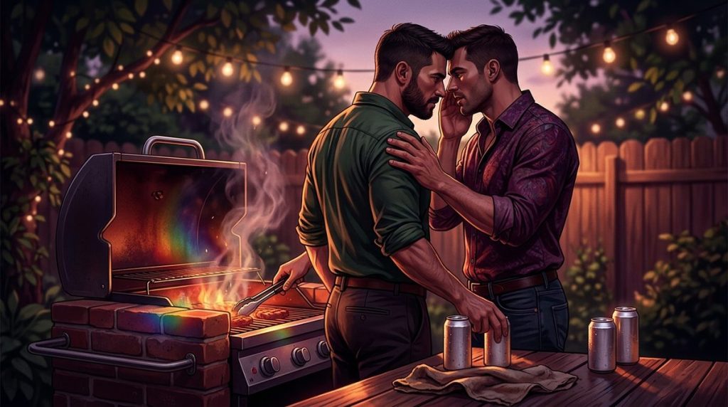 Capa do artigo "Conto Erótico Gay: O Churrasco — Entre Amigos e Segredos (M/M)"