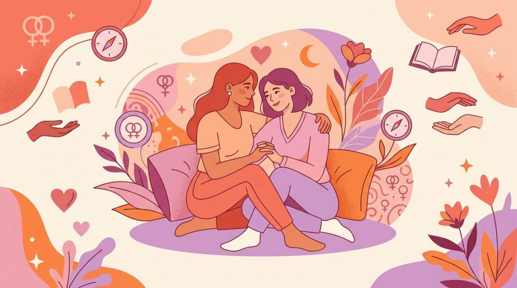 Capa do artigo "Sexo Lésbico: Guia Completo de Técnicas, Posições e Prazer para Casais F/F"