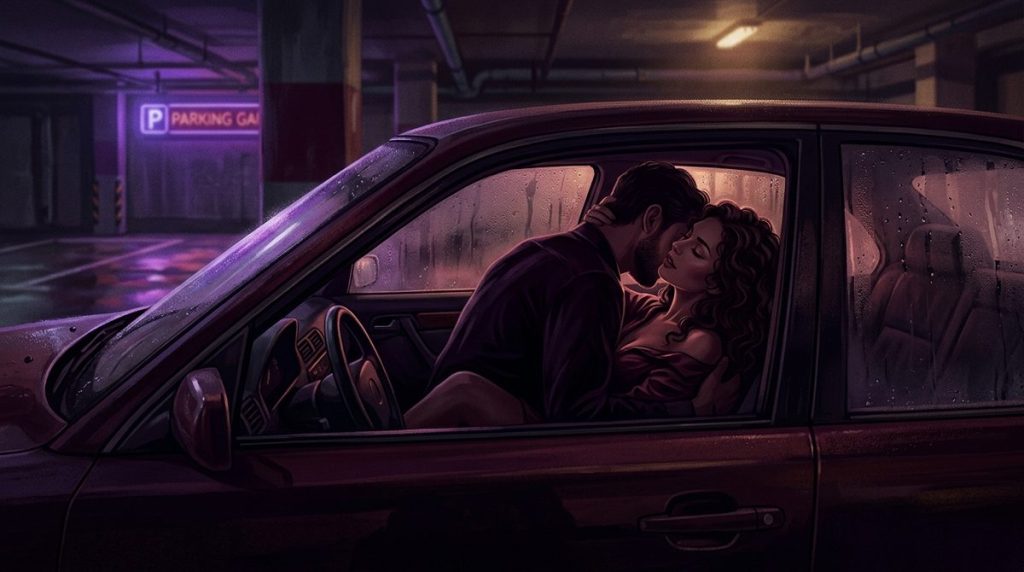 Capa do artigo "Conto Erótico: Sexo no Carro — O Estacionamento do Shopping às 23h"